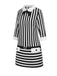 [Prévente] Robe rayée noire et blanche taille basse avec nœud années 1960