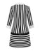 [Prévente] Robe rayée noire et blanche taille basse avec nœud années 1960