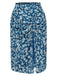 [Prévente] Jupe crayon bleue marguerites mousseline de soie années 1960