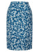 [Prévente] Jupe crayon bleue marguerites mousseline de soie années 1960