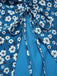 [Prévente] Jupe crayon bleue marguerites mousseline de soie années 1960