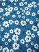 [Prévente] Jupe crayon bleue marguerites mousseline de soie années 1960