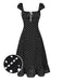 [Prévente] Robe à volants et col carré à pois noir années 1940