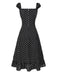 [Prévente] Robe à volants et col carré à pois noir années 1940