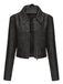 Veste en cuir à manches longues et revers années 1950
