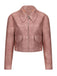 Veste en cuir à manches longues et revers années 1950