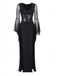 Robe noire gothique corset à manches transparentes années 1980