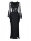 Robe noire gothique corset à manches transparentes années 1980