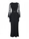 Robe noire gothique corset à manches transparentes années 1980