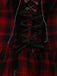 Robe rouge à carreaux en dentelle gothique des années 1980
