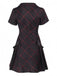 Robe trapèze vin rouge à carreaux style punk années 1960