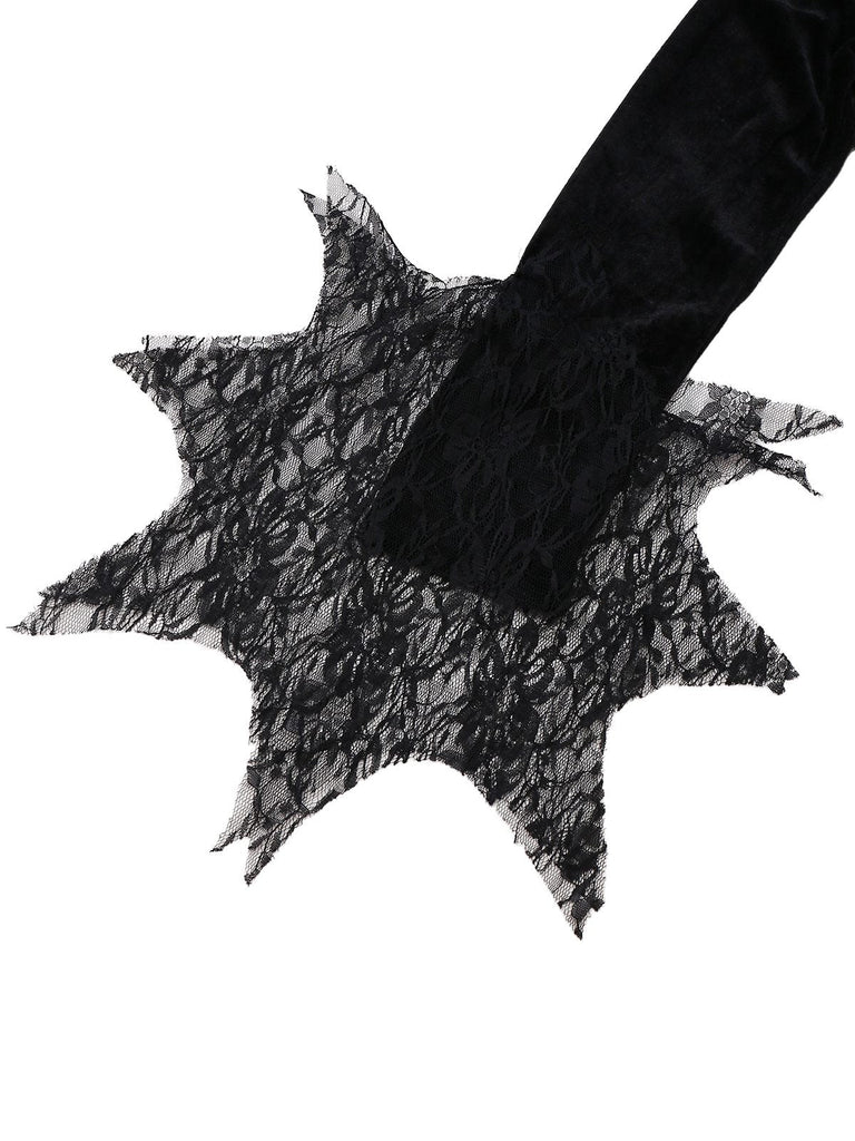 Robe rouge à motif reine des vampires Halloween années 1930