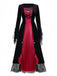 Robe rouge à motif reine des vampires Halloween années 1930