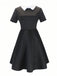 Robe du Wednesday col chemise noir et blanc des années 1940