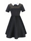 Robe du Wednesday col chemise noir et blanc des années 1940