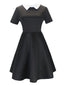Robe du Wednesday col chemise noir et blanc des années 1940