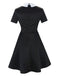 Robe du Wednesday col chemise noir et blanc des années 1940