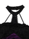 2PCS Haut et jupe violets style gothique des années 1980