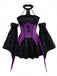 2PCS Haut et jupe violets style gothique des années 1980