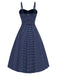 [Prévente] Robe bleue à pois floraux brodés des années 1950