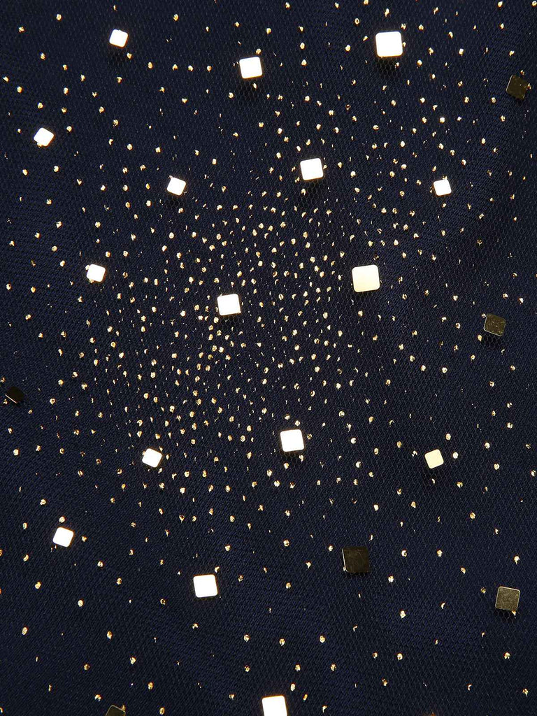 [Prévente] Combinaison bleue foncé en maille pailletée années 1960