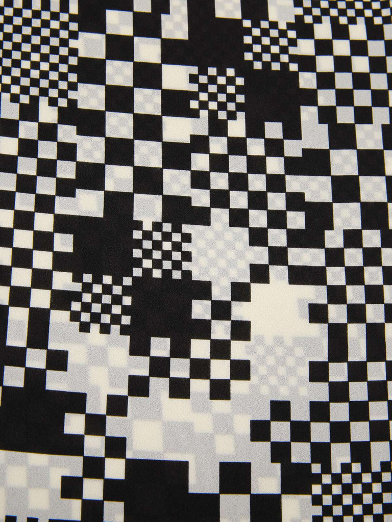 [Prévente] Combinaison noire à carreaux mosaïque col en V des années 1960