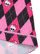 [Prévente] Robe à bretelles motif argyle nœud et crâne noire et rose des années 1960