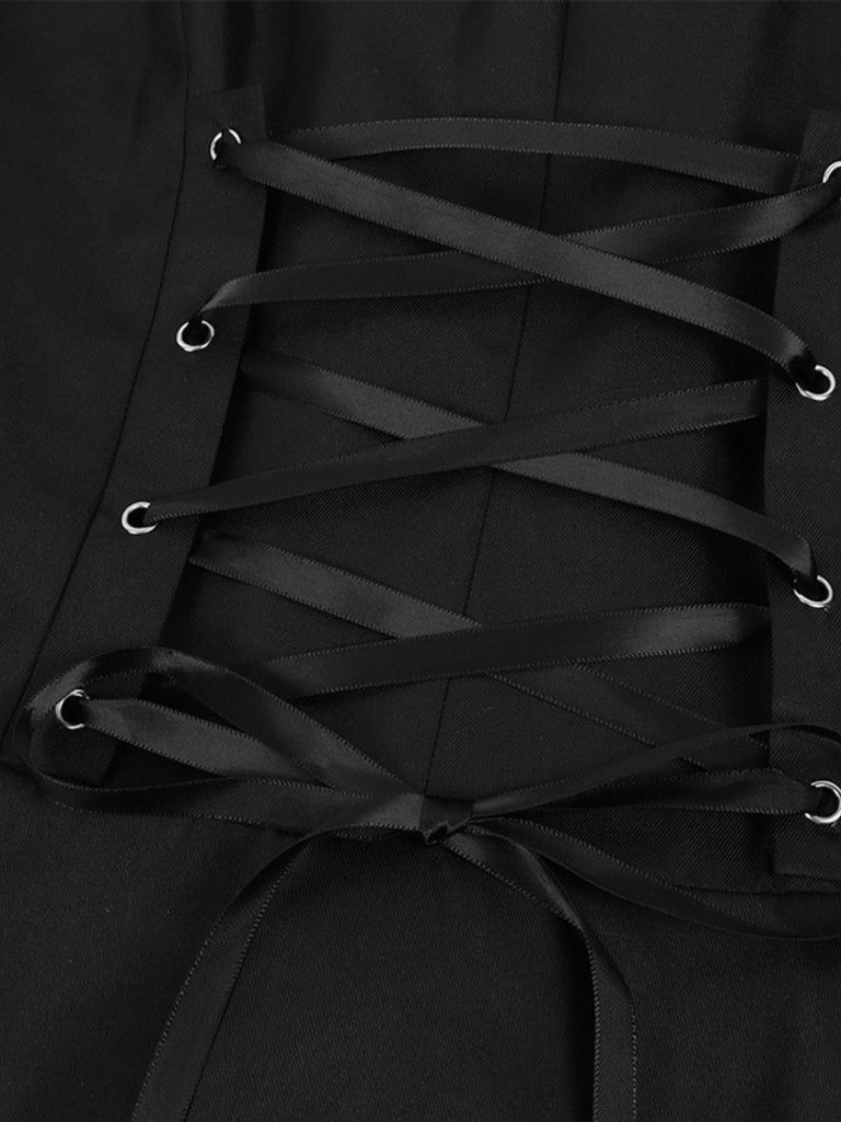 Veste croisée à revers et jupe superposée années 1950