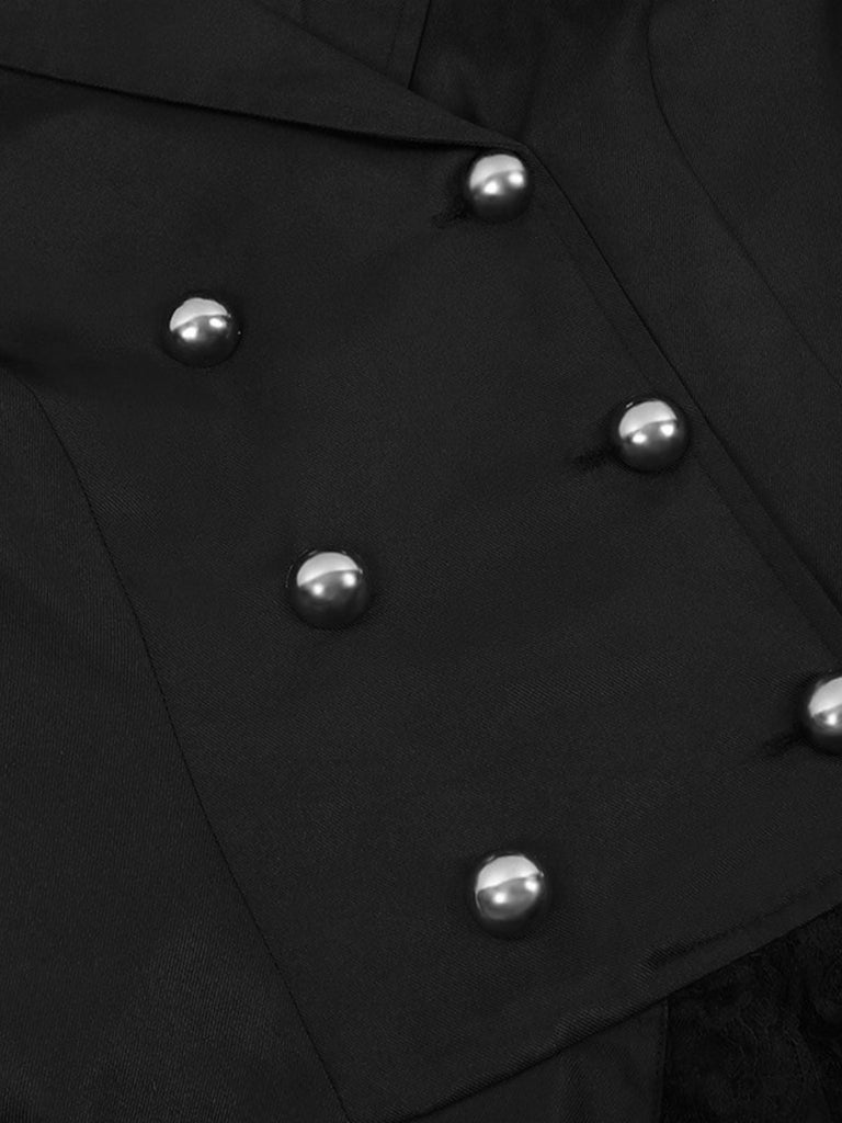 Veste croisée à revers et jupe superposée années 1950