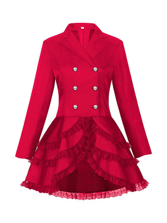 Veste croisée à revers et jupe superposée années 1950