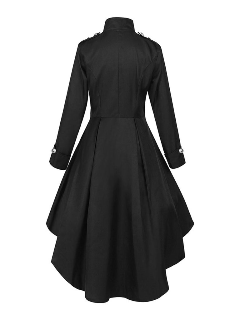 Manteau à col montant et ourlet asymétrique années 1950