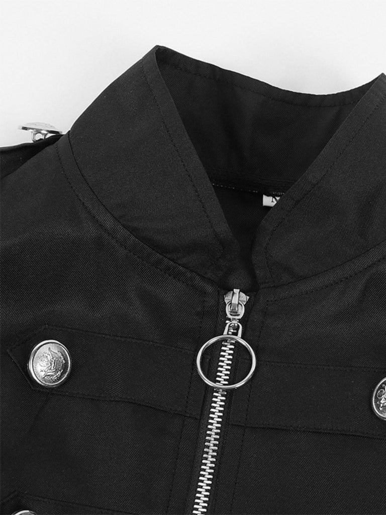 Manteau à col montant et ourlet asymétrique années 1950