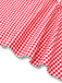 Robe rouge à carreaux et poches en forme de cœur, style années 1950