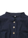 Veste noire à manches longues et col montant années 1950