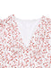 Robe manches bouffantes à volants motif petites fleurs blanche des années 1940