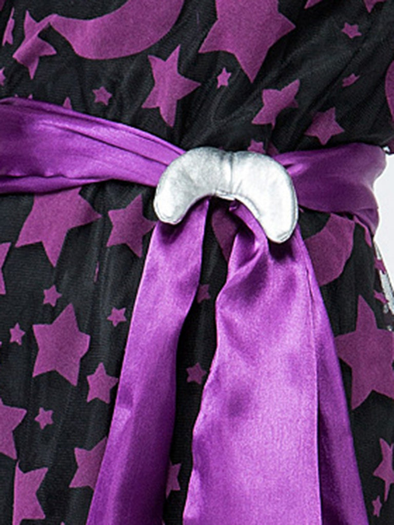 Ensemble robe de sorcière violet et étoiles et lune années 1930