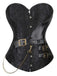 Corset en cuir jacquard floral style steampunk des années 1980
