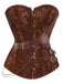 Corset en cuir jacquard floral style steampunk des années 1980