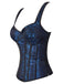 Corset gothique à lacets en jacquard à col en cœur des années 1980