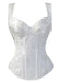 Corset gothique à lacets en jacquard à col en cœur des années 1980