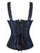 Corset gothique à lacets en jacquard à col en cœur des années 1980
