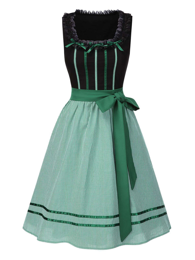 [Prévente] 2PCS Robes à pois en coton noire et tablier années 1950