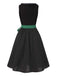[Prévente] 3PCS Robe noire carreaux à pois en coton et haut années 1950