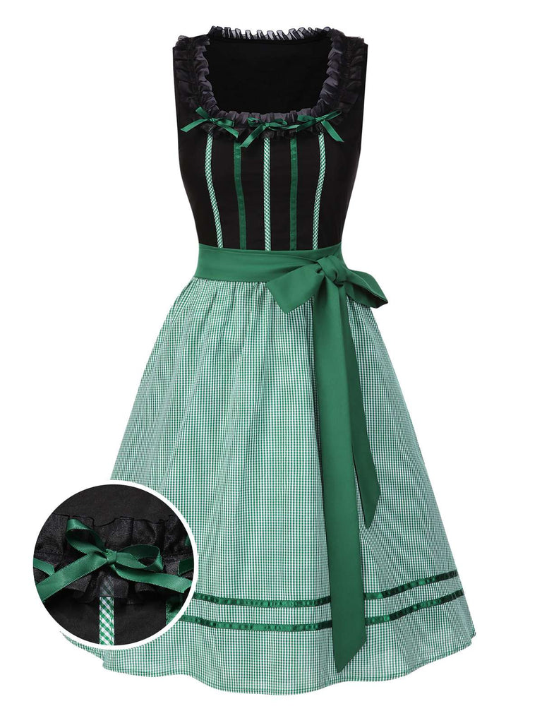 [Prévente] 2PCS Robes à pois en coton noire et tablier années 1950