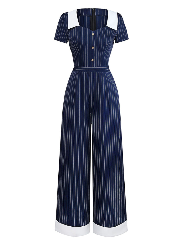 [Prévente] Combinaison bleue à rayée revers années 1930