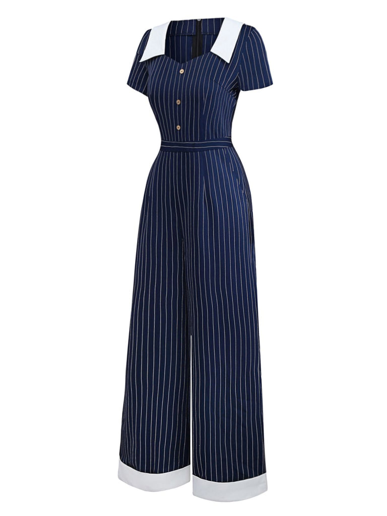 [Prévente] Combinaison bleue à rayée revers années 1930
