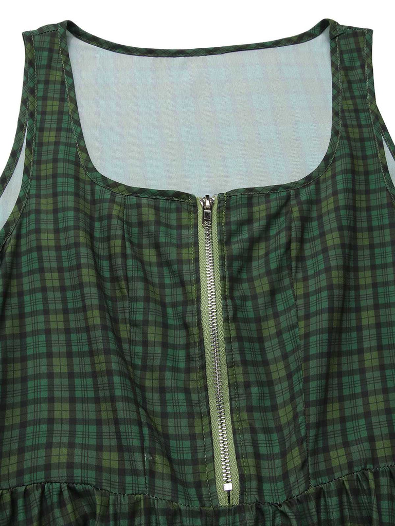 [Prévente] 2PCS Haut et robe fleurie à carreaux avec tablier années 1950