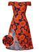 [Prévente] [Grande taille] Robe fleurs rouge à volants et épaules dénudées années 1930