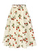 [Prévente] Jupe froncée blanche roses rouges années 1950