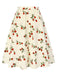 [Prévente] Jupe froncée blanche roses rouges années 1950